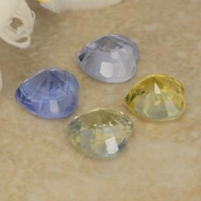 Gemas de zafiro multicolor natural de 1,61 ct, forma de corazón, VVS-VS