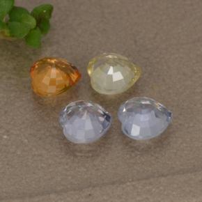 Gemas de zafiro multicolor natural de 1,38 ct, forma de corazón, VVS-VS