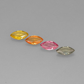 Gemas de zafiro multicolor natural de  ct, marquesa, VVS-VS
