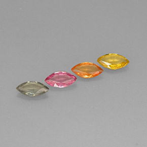 Gemas de zafiro multicolor natural de  ct, marquesa, VVS-VS