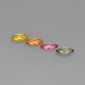 Gemas de zafiro multicolor natural de  ct, marquesa, VVS-VS