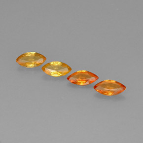Gemas de zafiro naranja natural de  ct, marquesa, VVS-VS