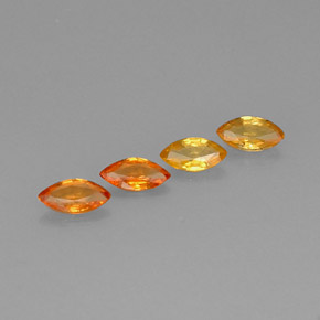 Gemas de zafiro naranja natural de  ct, marquesa, VVS-VS