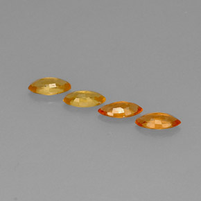 Gemas de zafiro naranja natural de  ct, marquesa, VVS-VS