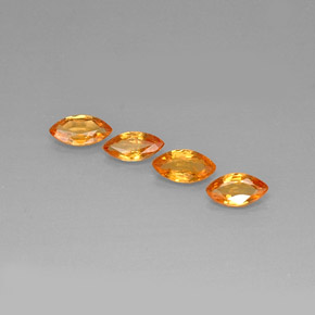 Gemas de zafiro naranja natural de  ct, marquesa, VVS-VS