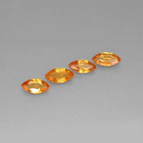 Gemas de zafiro naranja natural de  ct, marquesa, VVS-VS