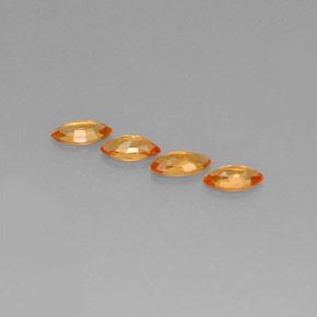 Gemas de zafiro naranja natural de  ct, marquesa, VVS-VS