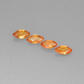 Gemas de zafiro naranja natural de 1,45 ct, marquesa, VVS-VS