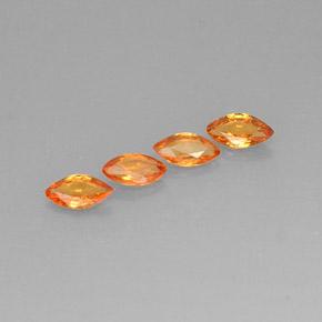 Gemas de zafiro naranja natural de 1,45 ct, marquesa, VVS-VS