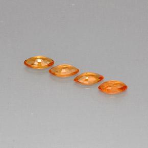 Gemas de zafiro naranja natural de 1,45 ct, marquesa, VVS-VS
