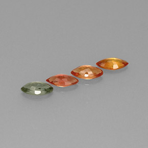 Gemas de zafiro multicolor natural de  ct, marquesa, VVS-VS