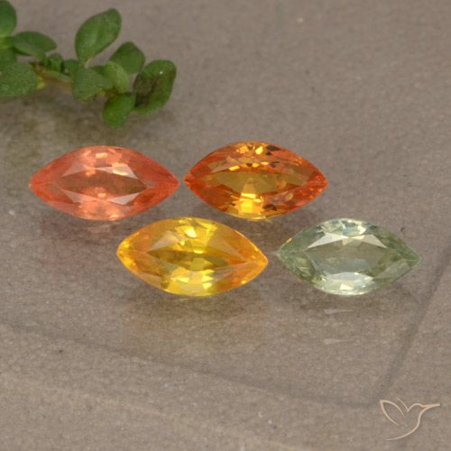 Gemas de zafiro multicolor natural de 1,75 ct, marquesa, VVS-VS