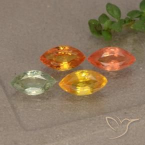 Gemas de zafiro multicolor natural de 1,75 ct, marquesa, VVS-VS
