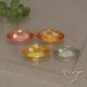Gemas de zafiro multicolor natural de 1,75 ct, marquesa, VVS-VS