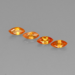 Gemas de zafiro naranja natural de  ct, marquesa, VVS-VS