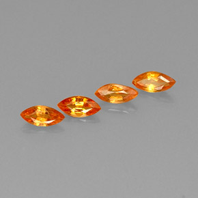 Gemas de zafiro naranja natural de  ct, marquesa, VVS-VS