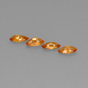 Gemas de zafiro naranja natural de  ct, marquesa, VVS-VS