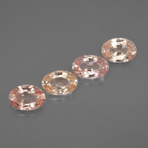 Gemas de zafiro multicolor natural de  ct, corte óvalo, VVS-VS