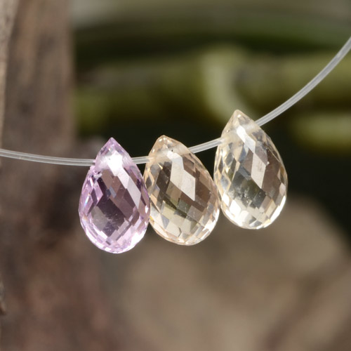 Gemas de zafiro multicolor natural de 1,67 ct, briolette, VVS