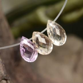 Gemas de zafiro multicolor natural de 1,67 ct, briolette, VVS