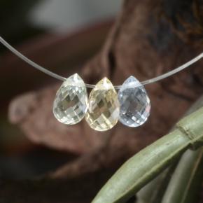 Gemas de zafiro multicolor natural de 2,12 ct, briolette, VVS