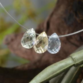 Gemas de zafiro multicolor natural de 2,12 ct, briolette, VVS