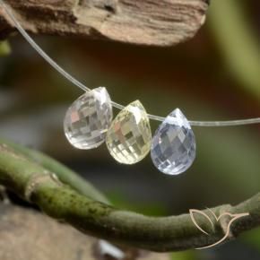Gemas de Zafiro Multicolor natural de 2.29 ct, Corte Briolette, VVS
