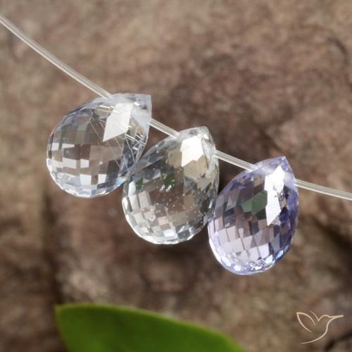 Gemas de Zafiro Multicolor natural de 2.85 ct, Corte Briolette, VVS