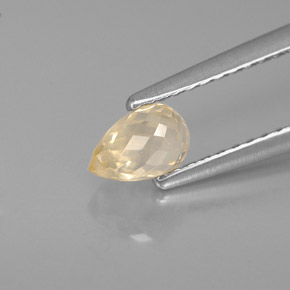 Zafiro amarillo natural de 0,85 ct, briolette, VS