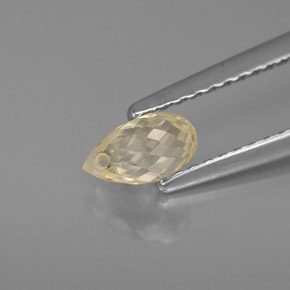 Zafiro oro natural de 0,79 ct, briolette, VVS-VS