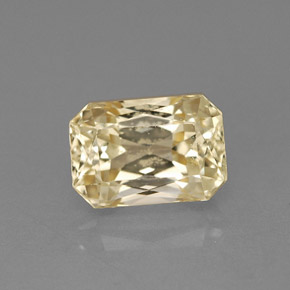 Zafiro amarillo natural de 1,81 ct, corte esmeralda, VVS