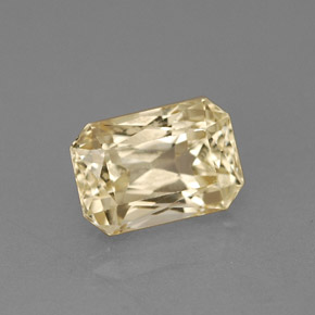 Zafiro amarillo natural de 1,81 ct, corte esmeralda, VVS