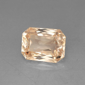 Zafiro naranja natural de 2,13 ct, corte esmeralda, VVS