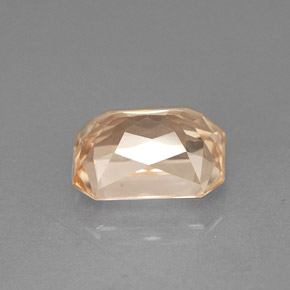 Zafiro naranja natural de 2,13 ct, corte esmeralda, VVS