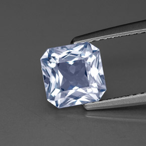 Zafiro azul natural de 1,82 ct, corte esmeralda, VVS