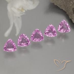 Gemas de Zafiro Rosado claro natural de 1.38 ct, Trillón, VVS-VS