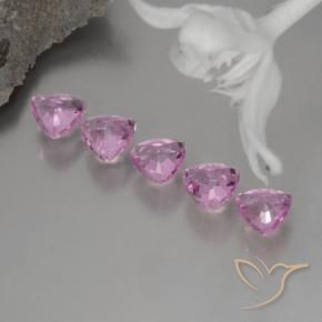 Gemas de Zafiro Rosado claro natural de 1.38 ct, Trillón, VVS-VS