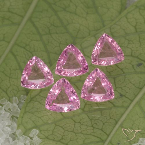 Gemas de zafiro rosa natural de 1,30 ct, trillón, VVS-VS