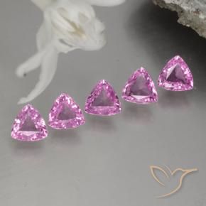 Gemas de zafiro rosa natural de 1,20 ct, trillón, VVS-VS