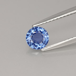 Zafiro azul natural de 0,59 ct, corte redondo, VS
