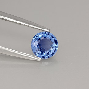 Zafiro azul natural de 0,59 ct, corte redondo, VS