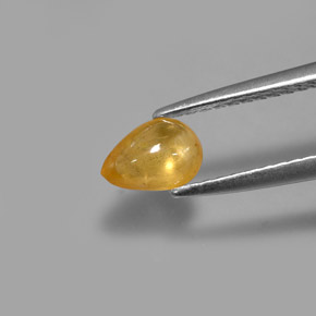Zafiro amarillo natural de 0,68 ct, transparente, transparente / translúcido