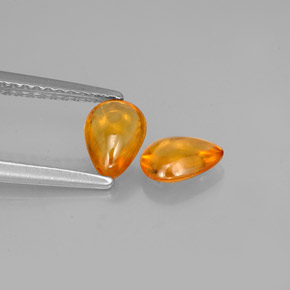 Gemas de zafiro naranja natural de  ct, transparente, transparente / translúcido