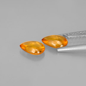 Gemas de zafiro naranja natural de  ct, transparente, transparente / translúcido
