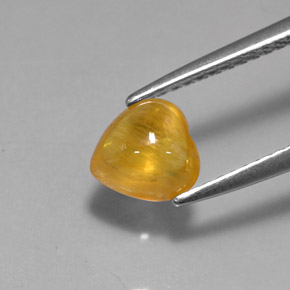 Zafiro amarillo natural de 1,41 ct, transparente, transparente / translúcido