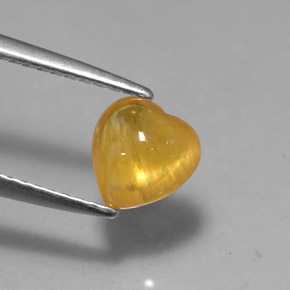 Zafiro amarillo natural de 1,41 ct, transparente, transparente / translúcido