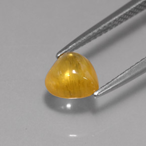 Zafiro amarillo natural de 1,41 ct, transparente, transparente / translúcido