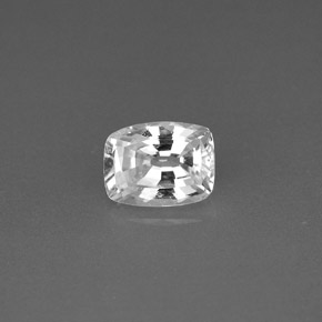 Zafiro blanco natural de 1,09 ct, corte cojín, VVS-VS