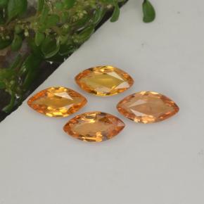 Gemas de zafiro naranja natural de 1,25 ct, marquesa, VVS-VS