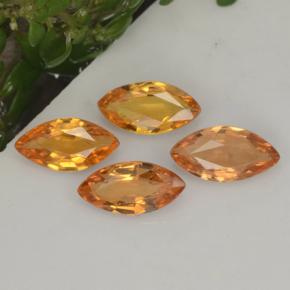 Gemas de zafiro naranja natural de 1,25 ct, marquesa, VVS-VS